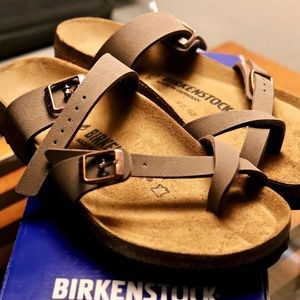 BIRKENSTOCK MAYARI Mocca Brown Birkibuc Size 6